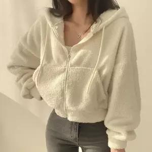 셀럽하우스 캐주얼 러블리 여성 크롭 양털 뽀글이 후드집업