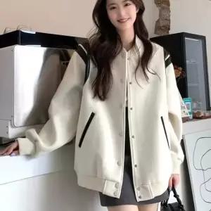 셀럽하우스 여성 캐주얼 데일리 점퍼 기모안감 버튼 야구점퍼