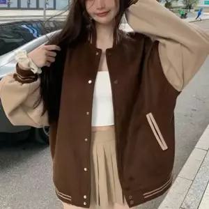 셀럽하우스 겨울철 데일리 아우터 루즈핏 여성 기모 야구 점퍼