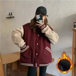 셀럽하우스 여성 데일리 기모안감 겨울 패션 야구점퍼
