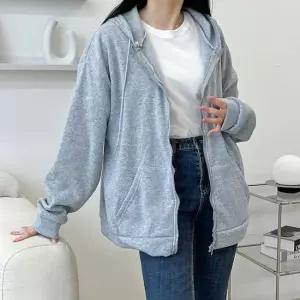 셀럽하우스 여자 데일리점퍼 캐주얼 아우터 오버핏 기모 후드집업