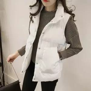 셀럽하우스 여성 겨울 데일리 교복 패딩 조끼 주머니 레이어드