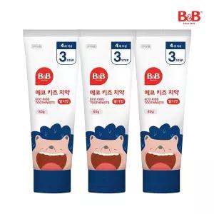 [보리보리/비앤비]비앤비 3단계(4세 이상) 어린이치약 80g (딸기향) X 3개