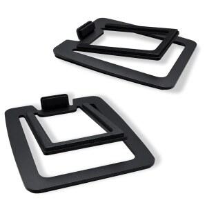 SANYUN SW601 15 기울어진 책상 스피커 폼 및 블랙) 베이스 모니터 메탈 스탠드, 5.1-7.6CM(2-3인치) 컴퓨터 스피커용, 스틸 컴팩트 책장 패딩(쌍, PC 댐핑