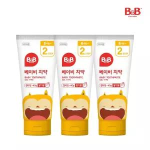 [보리보리/비앤비]비앤비 2단계 6개월이상 아기 치약 겔타입 40g (딸기향) X 3개