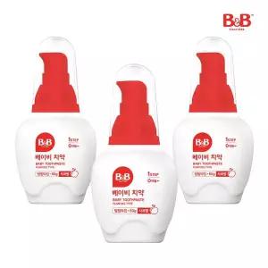 [보리보리/비앤비]비앤비 1단계 신생아 치약 액상타입 80g (사과향) X 3개