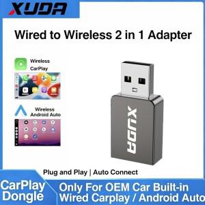 XUDA 2026 CarPlay/Android Auto 어댑터 플러그 앤 플레이 폭스바겐, 토요타, 닛산, 포드, 벤츠 순정 유선