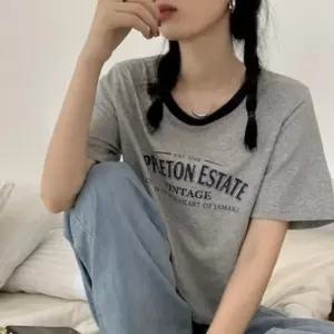 여성 흐 반팔 티숙 티숙 라운드 반크롭 캐릭터 나시 프린트 루즈핏티숙 메이룸 밴드