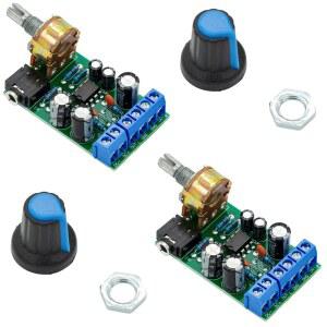DC 1.8-12V TDA2822M 오디오 앰프 보드 및 프로젝트에 PC 스피커 2.0 AUX DIY 채널 이상적 컴팩트한 디자인 2개, 스테레오 전자 모듈 입력, 출력, 고효율 3.5MM
