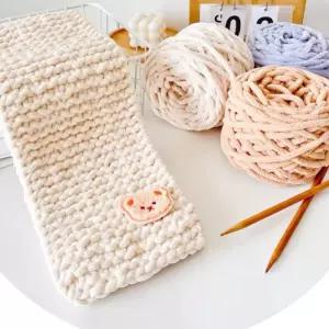 핸드메이드 DIY 곰돌이 목도리 코바늘 뜨기 털실 뜨개질 키트 대바늘 세트 손질 선물손질 뜨린이 아프간 질