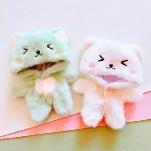 인형 고양이 동물 모피 코트 귀여운 가방 후드티 미니 옷 롬퍼 패션 20cm 돌 의상