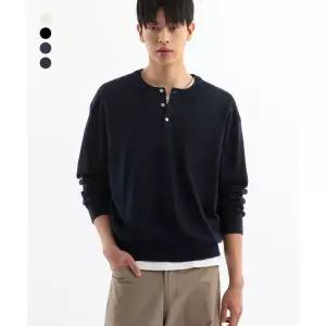 브렌슨 소프트 워셔블 크롭 헨리넥 니트 4Color