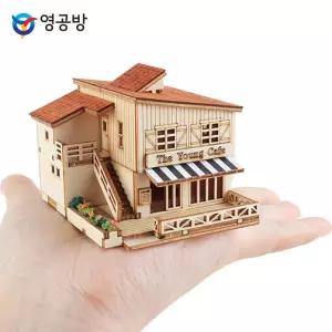 미니 카페 하우스방학숙제 목재모형 조립키트 완구