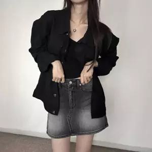 오버핏 루즈 데님자켓 여성 포켓 넉넉한기장 데일리여자야상 쟈켓 호피후리스 트위드 양털 크롭청 세일러