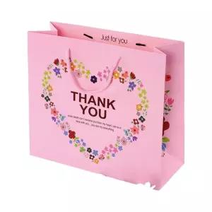 플라워 쇼핑백 5p 20x20cm 기프트 포장 가방 종이 선물 문구용품 사무