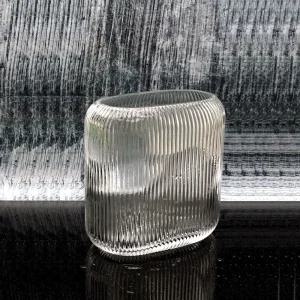 유리화분 화병 스트라이프 타원(중) 14x7x17cm글라스 꽃병 인테리어 소품 센터피스 유리병