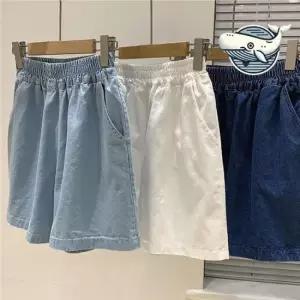 여름 데일리 캐주얼 반바지 허리밴드 면팬츠 여성 숏팬츠 면반바지