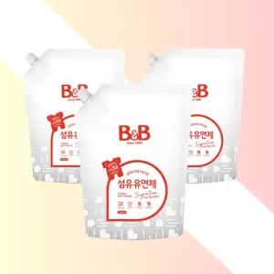 비앤비 아기 세탁 섬유유연제 베르가못 1500ml 리필 3개 유아섬유유연제 아기옷유연제 베이비유연제 섬유유