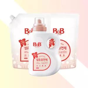 비앤비 아기 세탁 섬유유연제 자스민로즈 1500ml 1개 + 1500ml 리필 2개 유아섬유유연제 아기옷유연제