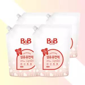 비앤비 아기 세탁 섬유유연제 자스민로즈 1500ml 리필 4개 유아섬유유연제 아기옷유연제 베이비유연제