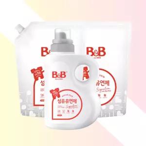 비앤비 아기 세탁 섬유유연제 베르가못 1500ml 1개 + 1500ml 리필 2개 유아섬유유연제 아기옷유연제