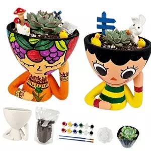 다육식물 얼굴화분 꾸미기세트 만들기 꾸미기 만들기키트 DIY 이어르신만들기 이꾸미기 원예DIY 노인만들기