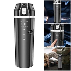 12V/24V 스마트 온도 조절 차량용 보온병, 머그, 디지털 LCD 디스플레이, 스테인리스 스틸 500ML 보온컵