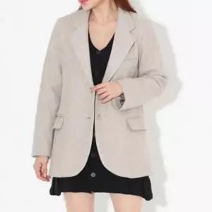 [하프클럽/]여성 오버핏 모직 자켓 루즈핏 겨울 하프 코트 데일리 아우터 간