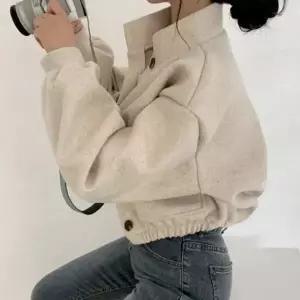 [하프클럽/]겨울 여성 모직 울 숏자켓 크롭 코트 포켓 하프 아우터 데일리