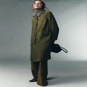 ZARA LIMITED EDITION 100% 스웨이드 코트 - 라이트 그린 0247/901/912