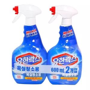 유한락스 욕실 청소용 600ml (2P)/유한락스욕실용/락스/세제/바닥/화장실/청소/욕실용/살균/곰팡이/제거