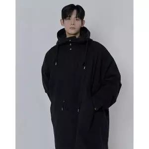 무건 사일런트 롱 후드 쓰리버튼 야상 _ 블랙 1955464