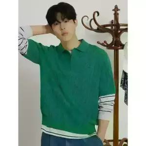 [빈폴] 케이블 칼라넥 니트 그린 (BC6251C40M)
