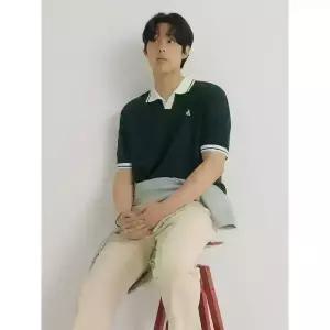 [빈폴] 티핑 오픈 칼라넥 니트 - 그린 (BC6451C41M)