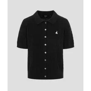 빈폴 BEANPOLE LADIES [Essential] 코튼 케이블 칼라넥 카디건 블랙 (BF645AE035) BF645AE035 312060
