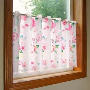 산리오 헬로키티 카페커튼(미니커튼/가림막)_로즈가든(935483) W120xH45cm
