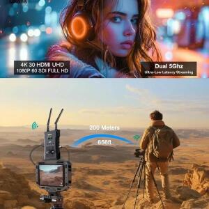 5.8G 듀얼 HDMI 무선 익스텐더 4K  3G  송수기 배터리 지원 노트북 PC 카메라 라이브 스트리밍 가능