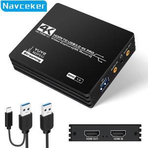 Navceker 4K Pro USB 3.0  캡처 카드 OBS 게임 라이브 용 HDMI 호환  60fps 레코더 그래버