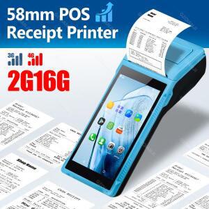 3G 안드로이드 PDA 휴대용 POS 터미널 58mm 열전사 블루투스 와이파이 5.5 인치 올인원 Loyverse