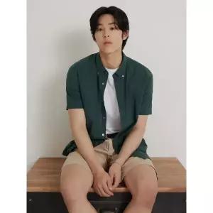 [빈폴] 시어서커 솔리드 반소매 셔츠 그린 (BC6465C41M)