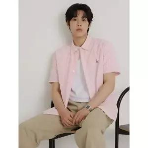 [빈폴] 시어서커 스트라이프 반소매 셔츠 레드 (BC6465C436)