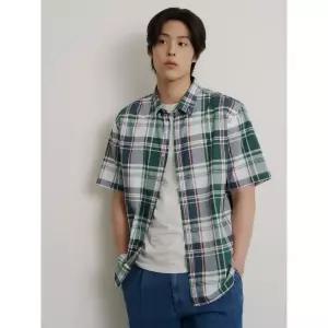 [빈폴] 빅체크 반소매 셔츠 그린 (BC6565C15M)