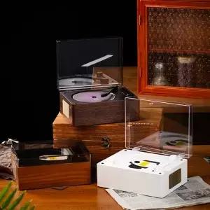 휴대용 CD 플레이어 충전식 원격 제어 데스크탑 Bluetooth 호환 50 지원 BT USB 35mm AUX 홈 장식