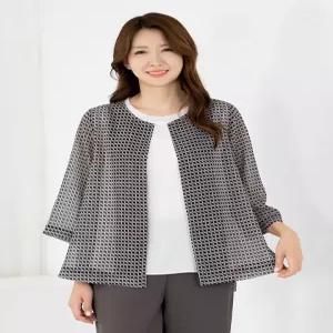 [모슬린]엄마옷 여름 인견 터치 7부 라운드 정장자켓 605FGH306 마담중년여성빅사이즈50대60대