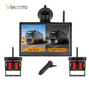 5인치 무선 듀얼 채널 모니터, 18 IR LED 후방 카메라, 30-50M 거리 방수 야간 투시 기능, 트럭, RV, 트레