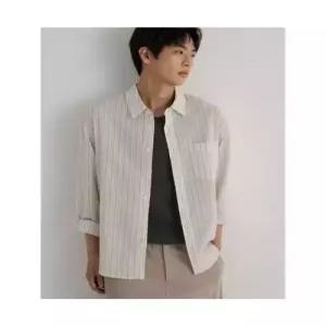 에잇세컨즈 시어서커 스트라이프 셔츠 아이보리