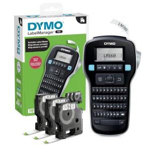DYMO 라벨 매니저 160 메이커 번들 3D1 카세트, 휴대용 핸드헬드, 쿼티 키보드, 원터치 스마트 키, 대형 디스플레이, 홈 및 오피스 정리함