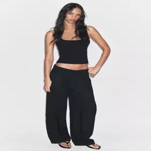 자라 ZARA 루즈 플리츠 팬츠 - 블랙 3152/410/800 27L910 27C591