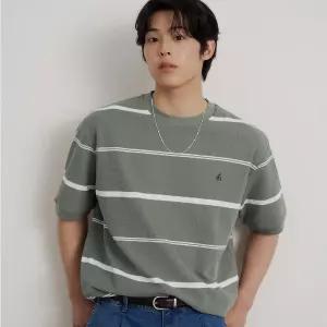 백화점 빈폴 멘 모던 선염 라운드넥 맨투맨 티셔츠 카키 BC6442C88H