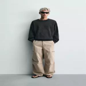 ZARA 워싱 릴렉스드 핏 스웨트셔츠 - 블랙 4087/820/800